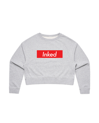 Inked Crop Crew Sweatshirt - Athletic Heather
