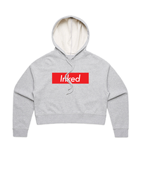 Inked Crop Hoodie - Athletic Heather