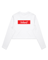 Inked Crop LS - White