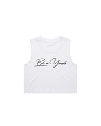 Bet On Yourself Crop Tank - White
