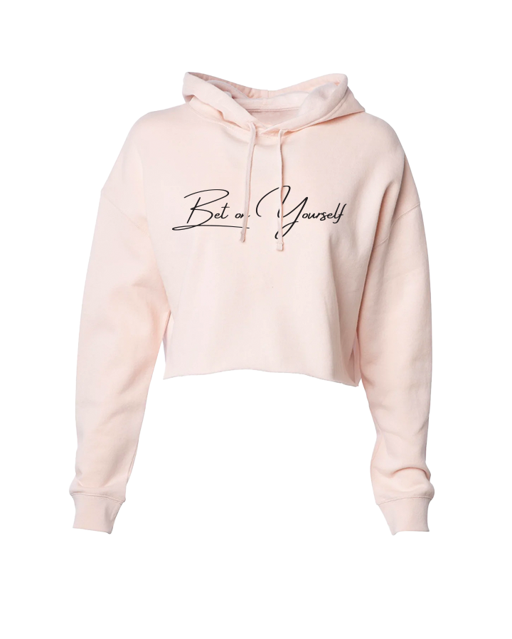Bet On Yourself Crop Hoodie - Pink