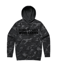 Nobody Cares Work Harder Hoodie - Black Camo