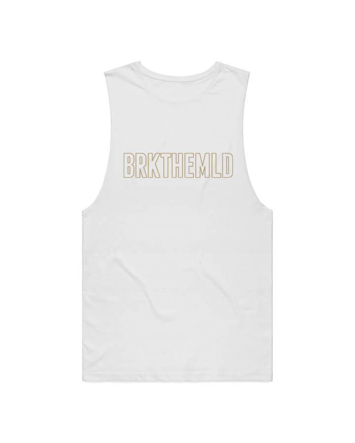BRKTHEMLD Outline Tank - White w/ Gold
