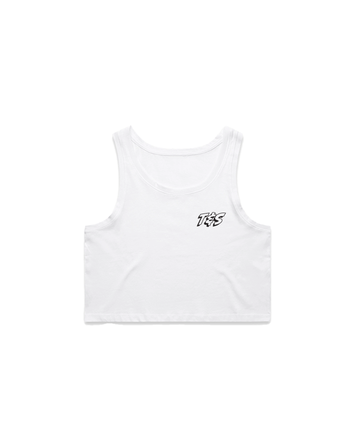 Comic Crop Tank - White