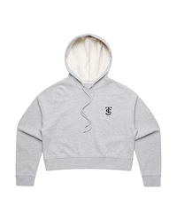 Icon Crop Hoodie - Athletic Heather