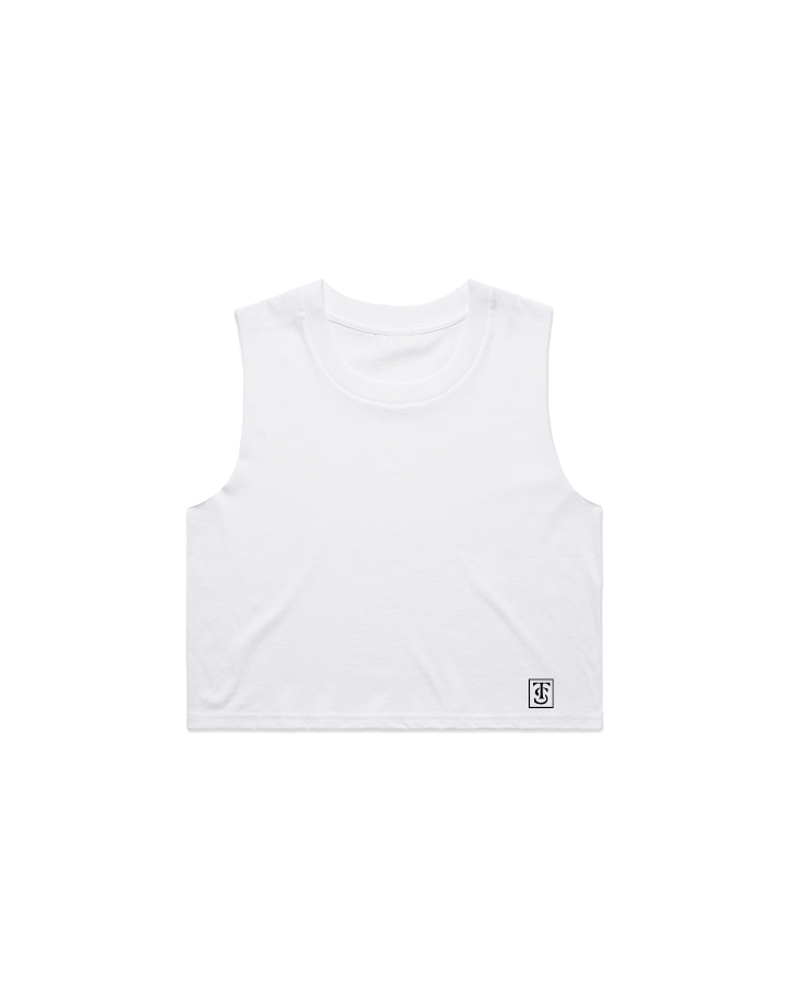 Premium Crop Tank - White