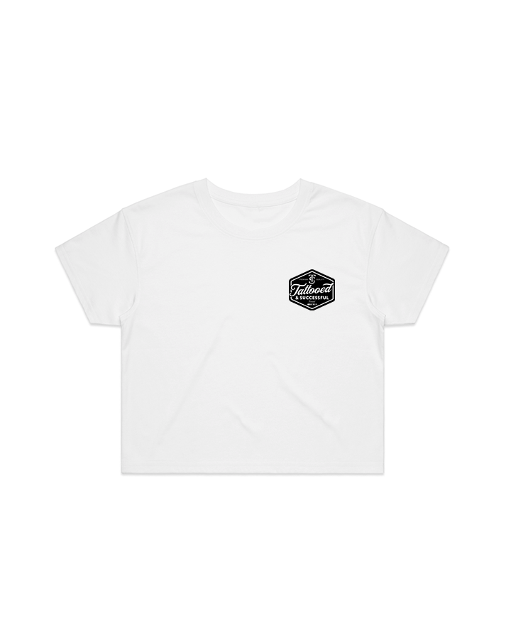 Brand Crop Tee - White